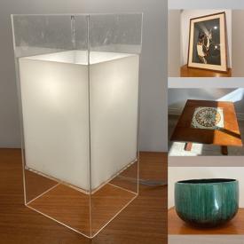 MaxSold Auction: This online auction features task lamps, MCM teak tile coffee table, Hanne Stentøj pot, puzzle, Rhonda Franks Limited Edition Print and much more!