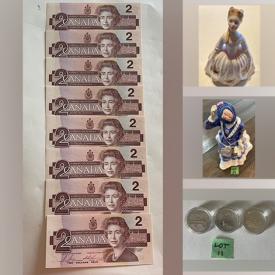 MaxSold Auction: This online auction features coins, sports trading cards, stamps, Royal Doulton figurines, Lladro figurine, souvenir spoons, uncirculated banknotes, and much more!