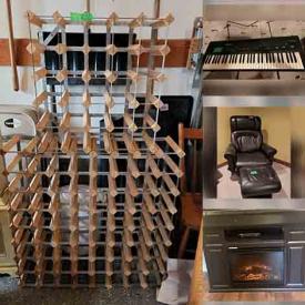 MaxSold Auction: This online auction features chairs, buffet, Hentschel Grandfather Clock, plant stands, Wine rack, bicycle, fireplace, TV stand, tables, filing cabinets, Casio keyboard, cedar chest reclining chairs and much more!
