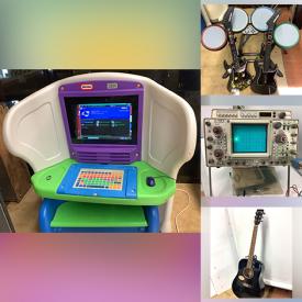 MaxSold Auction: This online auction features new weighted blankets, new bedding, Little Tikes computer center, video game rockband, original artwork, analog oscilloscopes, golf clubs & shafts, guitar, vintage collectible Playmobil set, new cell phone accessories, safety straps, vinyl records, vintage drum table and much more!