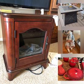 MaxSold Auction: This online auction features TVs, stereo components, electric fireplace, DVDs, leather furniture, area rugs, framed wall art, gas fire pit, yard art, live plants & pots, patio furniture, crystal vases, barware, teacup/saucer sets, copperware, Lladro Figurines, amber glass, Fiestaware, Le Creuset, small kitchen appliances, Santa Claus dolls, power & hand tools, gardening supplies, air compressor, golf clubs, costume jewelry, watches, Precious Moments figurines and much more!