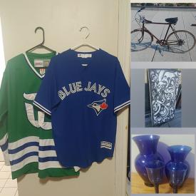 MaxSold Auction: This online auction features vintage clothing, wooden easel, mirror, bike, blankets, DVDs, CDs, artwork, Christmas decoration, crystal ware, vases, lamps, kitchen gadgets, fine china, Vintage salt & pepper shakers, prints, Samurai doll, games, puzzle, Coleman stove, fireplace, books, cookie jar, electronics, ceramic figurine, gardening tools and much more