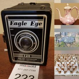 MaxSold Auction: This online auction features chess set, Wii games, DVDs, candlesticks, brass figurines, Hummel figurine, Jerry Garcia tie collections, Santa figurine, nutcrackers, Christmas items, jewelry, Shenango china set,  cutting tools, books, TV, scarves, copper artwork, prints, display case, easels, rugs, BBQ, patio, chairs, Sascha blastoff, tables, mirrors, binoculars lamps, computer speakers, cameras, vintage flash, air conditioner and much more