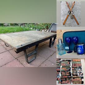 MaxSold Auction: This online auction features camping gear, antique wood skis, Aurora track car set, fishing gear, patio furniture, jade censer, neon art piece, wood-burning stove, vintage caning labels, stamps, collectors plates, hand & garden tools, maple planks, antique wringer and much more!