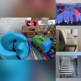 MaxSold Auction: This online auction features baby items, kitchen gadgets, toys, DVDs, baby/toddler clothing, camping gear, boots & shoes, sports equipment, children’s books, kid’s beds and much more!