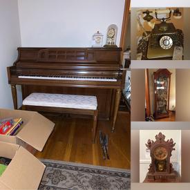 MaxSold Auction: This online auction features furniture such as dressers, china cabinet, curio cabinet, shelving units, tables, loveseat, sofa, outdoor furniture and others, kitchenware, small kitchen appliances, decor, Singer sewing machine, Kimball piano, wall art, office supplies, household supplies, jewelry, lamps, Paul Sebastin figures, linens, exercise equipment, Readers Digest gifts and much more!