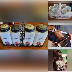 MaxSold Auction: This online auction features vintage egg cups, stoneware jug, vintage cameras, vintage welding items, camping gear, wicker rocking horse, Coca-Cola collectibles, comics, ceiling fan, collector plates, unicorn sculptures, saki set, kitchenwares and much more!