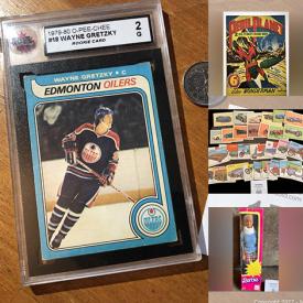 MaxSold Auction: This online auction features NIB Barbies, antique skates, sports & non-sports cards, vintage camera, vintage magazines, vintage costume jewelry, watches, sports collectibles, action figures, Star Wars collectibles, collectible newspapers, vintage harmonicas, comic books and much more!