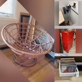 MaxSold Auction: This online auction features vacuum, dresser, decorative dishes, DVDs, bedding, MCM items, Fishing gears, tools, prints, pottery, kitchen appliances, Pots and pans, vacuum,  TV, chairs, games,  recliner, rug, vinyl records, cupboards, books and much more!