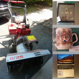 MaxSold Auction: This online auction features items such as Snow Thrower, Hall Table, DVD, Cell Phone, Watches, Phone Case, Print, lights, Knitting Needles, albums, Luggage, Snow Globe, Books, Wall Clock, Vacuum and much more!