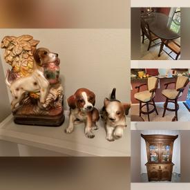 MaxSold Auction: This online auction features Shawnee pottery, Ethan Allan furniture, collectible porcelain beagles, exercise equipment, patio furniture, Fenton glass, desk, solid oak dresser, McCoy pottery, vintage fiesta ware pottery, L.H. Harris bench & chairs and much more!