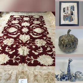 MaxSold Auction: This Business Downsizing online auction features vintage artwork, area rugs, Inuit stone carvings, papyrus paintings, vintage marble sculpture, Kudo anniversary clock, blue & white Asian vases, French porcelain Limoges and much more!