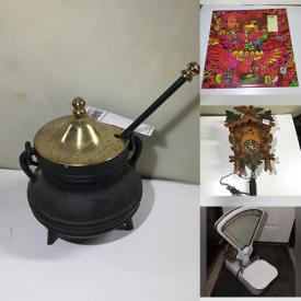 MaxSold Auction: This online auction features a vintage end table, nightstands, oil lamp, Cuckoo clock, Grease Soundtrack, pine mirror, antique washboard, circular saw, yard tools and much more!