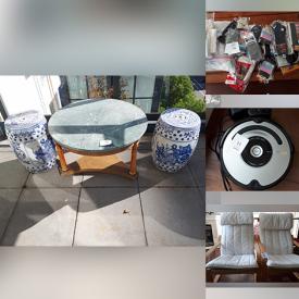 MaxSold Auction: This online auction features various items such as  Glassware, Dining table, Bedding, cookware, balcony table, Chair, CD/LD Player, Advent Speakers, leather stool, Ikea armchair, Plastic stools and much more.