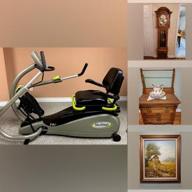 MaxSold Auction: This online auction features printer, exercise machine, stair lift, grandfather clock, computer monitor, sofa, bedroom set, Noritake china, floor safe, LPs, loveseat, curio cabinet, hutch, dining table and chairs, recliner, cutlery, coffee and espresso maker, art pieces, armoire, kitchen utensils, oven, decorative plates, crystal ware, lamps, TV and much more.