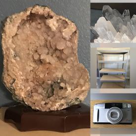 MaxSold Auction: This online auction features items like crystals, table lamps, stackable shelves, candle holders, cameras, electronics, kitchen appliances, vases, kitchenware, glassware, weights, umbrellas, clothing, DVDs, wrapping paper, books and much more!
