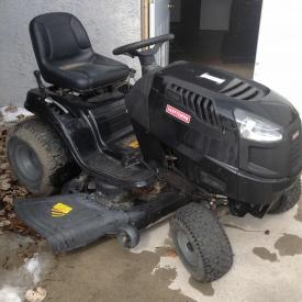 MaxSold Auction: This online auction features 21 Hp Craftsman 46" Cut Tractor Lawnmower, Black and Decker deluxe router, Lawn/ Garden Dump Trailer, Two bucket seat Realtree camo covers, Fish wheel cover, Water Jet Pump, Hockey Sticks and much more!