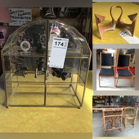 MaxSold Auction: This online auction features a bamboo bistro set, vintage ceramic figures, sewing machine in table, cheque and invoice writer, mirror art, antique kitchenware, vintage plush toys, trunk, Electrohome record player, cat bottles, display case, atomic cat figures, Lladro, vintage board games, vintage Fisher Price, vintage Barbies, Pez collection, action figures and much more!