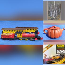 MaxSold Auction: This online auction features vintage slot car set, trains, model railways, Yi Xing teapots, Fiesta ware, Tungsten men\'s ring, cameo, decorative tiles, art pottery, stamps, sterling silver souvenir spoons, vintage soup tureen, watches and much more!