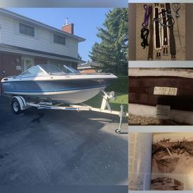 MaxSold Auction: This online auction features 1985 Cadorette Bowrider, various items such as jersey cards, hockey Magazines, Bushnell Binoculars, Fossil Watch, Magnifying Glass, Horse Saddle Pad, Tweezers, vintage jerseys, Basketball Cards, books, doll, print, Boating Tube, helmet and much more.