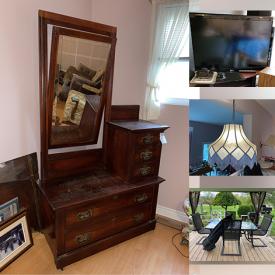 MaxSold Auction: This online auction features Hammond organ, vintage tins, silverplate, 42” LG TV, furniture such as vintage chairs, antique dresser, Hoosier cabinet, and vegan leather armchair, lamps, music books, CDs, DVDs, area rugs, Christmas decor, crafting supplies, power tools, dishware and much more!