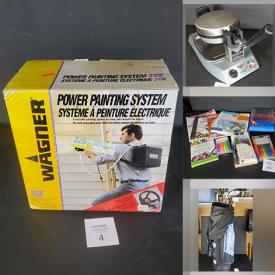 MaxSold Auction: This online auction features sewing machines, power tools, DVDs, Pokemon cards, sports trading cards, Garrison heater, small kitchen appliances, Barbies & accessories, costumes, art supplies, Optimus keyboard, golf clubs, rolling luggage, painting supplies, skates and much more!