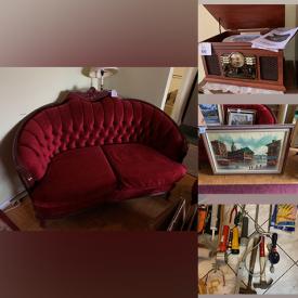 MaxSold Auction: This online auction features bedroom furniture, stereo system, tapestries, quilt, home health aids, office supplies, sewing machine, Victoria hardwood velour livingroom set, vinyl records, TV, jewelry, display cases, computer accessories, small kitchen appliances and much more!