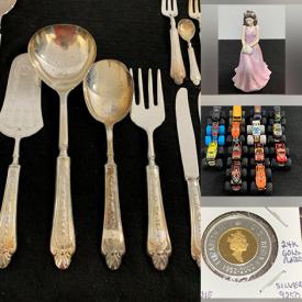MaxSold Auction: This online auction features decor pieces, frames, Canadian coins, die-cast vehicles, fine bone china, trading cards, flatware, novels, Royal Doulton figurine, VHS, Acoustic guitar, projector, toys,  banknote,  Asian pottery, action figurine, gaming consoles and much more