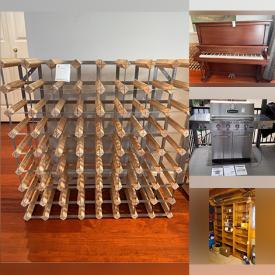 MaxSold Auction: This online auction features items such as Wine Rack, Piano, Shelving Units, Camping Gear, Shoe Cupboard, Stools, Decorative Art, Dining Table, Glassware, Tables, Shelf, Serving Bowls, mats, Yard Tools and much more!