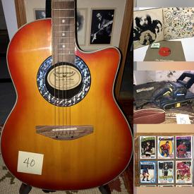 MaxSold Auction: This online auction features vintage baseball cards, LP records, Burswood acoustic guitar, coffee table books, artwork, movie press kits and much more!