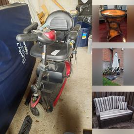 MaxSold Auction: This online auction features TVs, home health aides, scooter, bicycles, lawnmower, yard tools, sofa bed, collector plates, patio furniture, hammock, BBQ grill, garden pots, board games, costume jewelry, guitar, small kitchen appliances, stereo electronics, IKEA Poang chair, sleigh bed and much more!