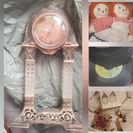 MaxSold Auction: This online auction features jewelry, The Hymnal book, wall art, fish ornaments, Mickey Mouse pewter artwork, antique clock, Raggedy Ann doll, Cumberland and Johnson Bros china, kitchenware, jukebox 45s, decor, partyware and much more!