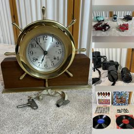 MaxSold Auction: This online auction features costume jewelry, pendants, stone beads, fishing float, brass clock with keys, toy car collections, matchbox collection, Olympus cameras, wooden oars, yard machines, kayak, and inflatable pacesetter. Includes plastic planters, tools, clamp collection, Ryobi belt sander, plastic tables, kids’ bike, cruiser bikes, pot collection, mixing bowls, turntable, softball/baseball gear, large collection of lighting bulbs and filter bottles. Includes top grill, collection of novels, CD collection, kitchen aid mixer, writing desk, tools kit and Geisha figurines, vases, miniature boats, porcelain collectibles, cigar boxes and much more!