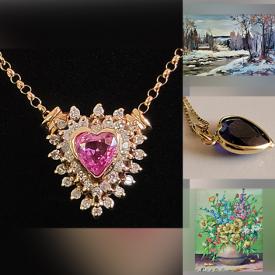 MaxSold Auction: This online auction features various items such as Canadian Art, Signed Graham, Jewellery, Watercolour Painting, Oil Painting, Sterling Silver Shakers, Candle Stick Holders,  Drawing, Cloisonne Vase and much more.