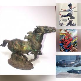 MaxSold Auction: This online auction features brass sculpture, comics, Gary Pruner original oil, Art Deco mirror, Persian runner, yarn, vintage sports trading card, coins, vinyl records, Ironwood carving, Disney collectibles, costume jewelry, fishing tackle, Star Trek & Star Wars collectibles, vintage tins, vintage watches and much more!