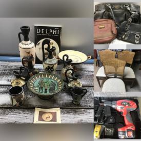 MaxSold Auction: This online auction features art pottery, collector plates, garden supplies, small kitchen appliances, handbags, winter outerwear, power & hand tools, garden tools, fishing gear, beauty appliances, toys and much more!