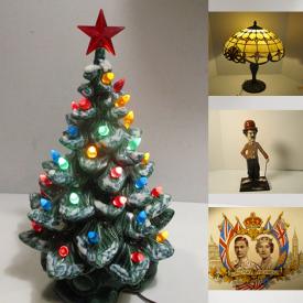 MaxSold Auction: This online auction features stained glass lamps, vintage Christmas decor, Royal Doulton, jewelry, uranium glass, Indigenous art, die cast vehicles, Gibbard corner unit, vintage toys, DVDs, albums and much more!