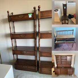 MaxSold Auction: This online auction features various items such as Electric Reclining Chair, Sectional, Print,  Entertainment Tables, Entertainment Unit, shelf, Outdoor chairs, Antique mirror, scarves, bags, clothing, lamps, dresser, foldable walker, kids toys, office supplies and much more.