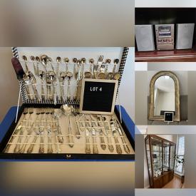 MaxSold Auction: This online auction features a metal table, rocking chair, coffee table, wardrobe, TV stand, shelf, lamps, vanity set, crystal decanter, angel figurines, area rug, reverse drill and much more!
