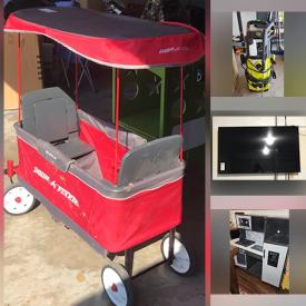 MaxSold Auction: This online auction features power, hand & yard tools, exercise equipment, Radio Flyer wagon, TVs, activity yard, play kitchen, toys, patio furniture, BBQ grill, mushroom chairs, sectional sofa, wooden desk, area rug, storage units, bunk beds and much more!