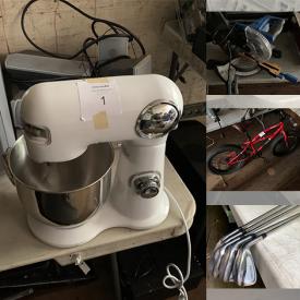 MaxSold Auction: This online auction features power & hand tools, small kitchen appliances, camping gear, workbenches, window AC unit, chainsaw, bicycles & accessories, printers, stereo components, video game consoles, golf clubs, sports equipment, ladders, fishing gear, yard tools, bike racks and much more!