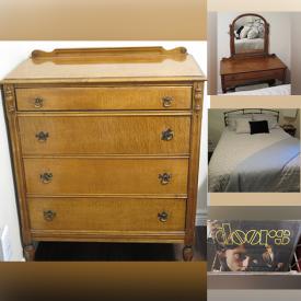 MaxSold Auction: This online auction features items such as leather loveseat, coffee tables, lamps, antique dresser, bookcase, record albums, snow shovel, gardening tools and much more!