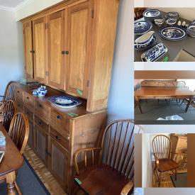 MaxSold Auction: This online auction features a vintage hutch, dresser, coffee table, patio table & chairs, mirror, lamps, Czechoslovakia Crystal, dinner set, folding cart and much more!