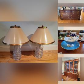 MaxSold Auction: This online auction features an Ethan Allen dresser, cabinet, side tables, patio chairs, flatware, Wedgewood teacups, coffee set, Hockey card, humidifier, fireplace tools, globe, BBQ grill and much more!