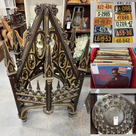 MaxSold Auction: This online auction features items such as Plant Stands, Crock Jug, Stoneware Crock, Dishes, Oak Stand Table, Glassware, Glass Lamp, Wall Art, Bench, Antique Chairs, fan and much more!