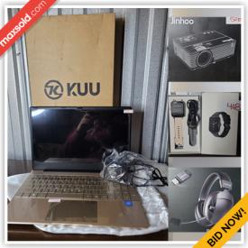 MaxSold Auction: This online auction features apparel, electronics such as headset, printing pen, hand warmers, a projector, a security camera, a laptop, earbuds, earmuffs, smart watches, eye massagers and much more!