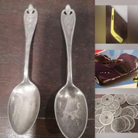 MaxSold Auction: This online auction features antique Rogers Bros spoons, vintage German medal, puzzle, vintage cottage ware collection, comics, diecast vehicle, Disney books, DVDs, vintage ballpoint pens, Wendel Clark maple leafs NHL stick, trading cards, vintage Chinese tokens,  Canadian pennies,  vintage Canadian national railroad trivet and much more.