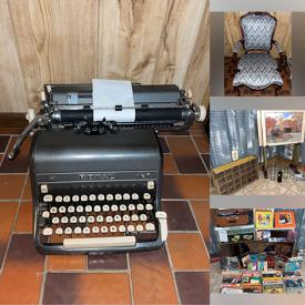 MaxSold Auction: This online auction features Coca-Cola collectibles, vintage model cars and trains, furniture such as armchairs, antique rocking chair, and wooden table, vintage typewriter, CDs, vinyls, sewing machines, vintage artwork, lamps, automotive parts, lawn mowers and much more!