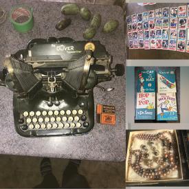 MaxSold Auction: This online auction features antique typewriter, LP records, books, costume jewelry, vintage clothing, Craftsman lawn mower, vintage toys, lamps, original paintings, dishware, curio cabinet and much more!