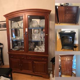 MaxSold Auction: This online auction features furniture such as outdoor chairs, printer stand, media cabinet, chairs, Stanley china cabinet, desk chair, bedframes and others, wall art, vases, faux succulents, kitchenware, flatware, Noritake china, servingware, solar lights and much more!